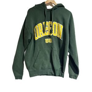 J America Sportswear Univ of Oregon Hoodie Green Kangaroo Pocket Men Medium Vtg